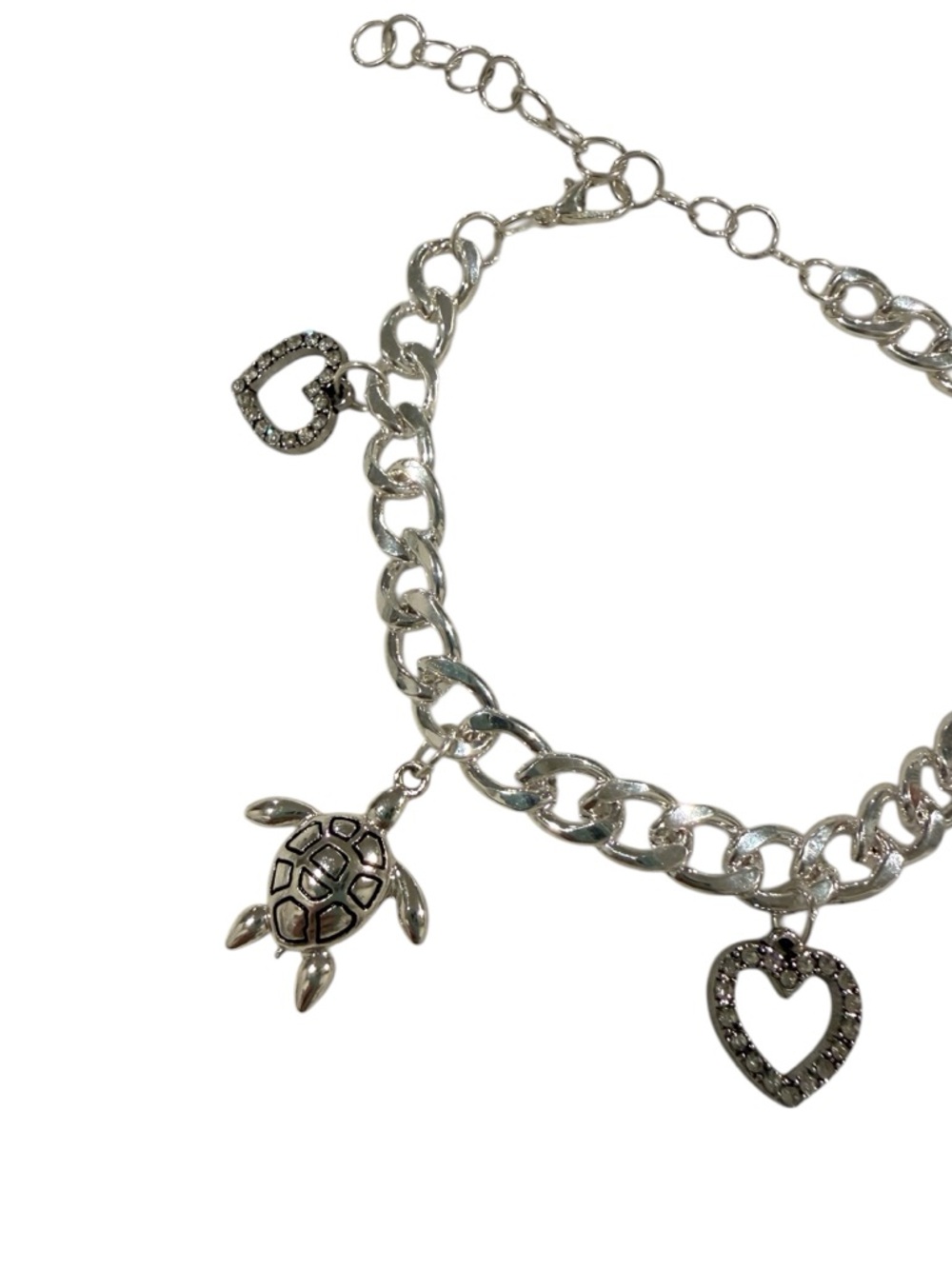 Handmade Silver Plated Bracelet with Turtle and Starfish Charms - Picture 3 of 5
